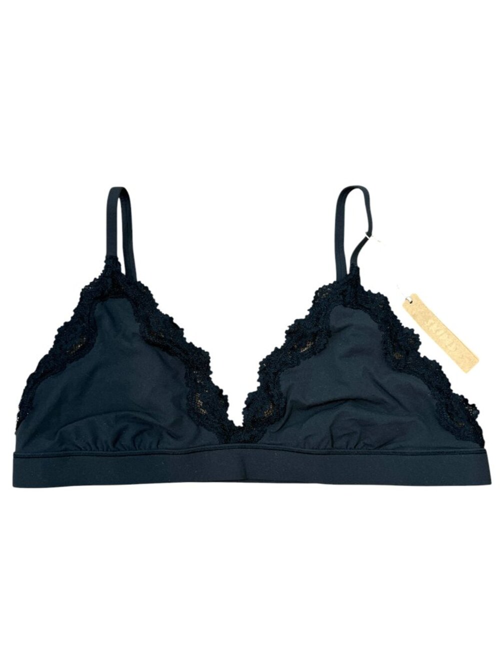 Skims Fits Everybody Lace Triangle Bralette Onyx 3X New